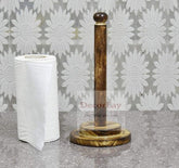 Wooden Antique Tissue Paper Holder, Napkin Roll Holder 6x6x10 Inches - Decorlay